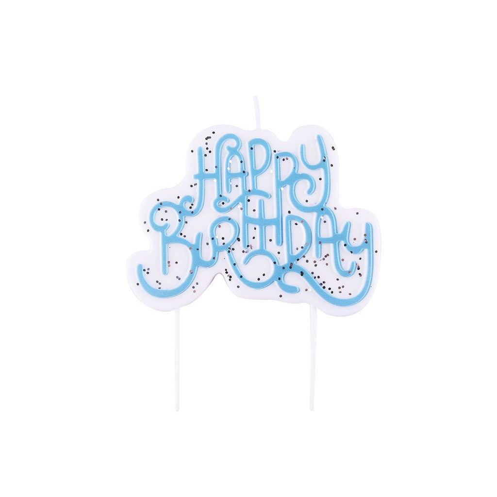 Kerzen "Happy Birthday" funkelnd blau Kerzen CakeSupplies   