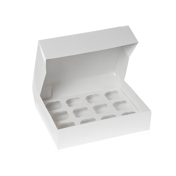 12er Mini Cupcake Box weiss Schachteln House of Marie   