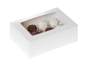 12er Mini Cupcake Box weiss Schachteln House of Marie   