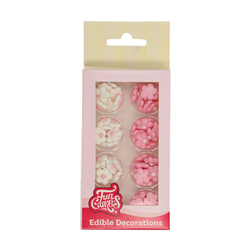 Zuckerdeko Blumen weiss und rosa klein Zuckerdeko Cake Supplies   