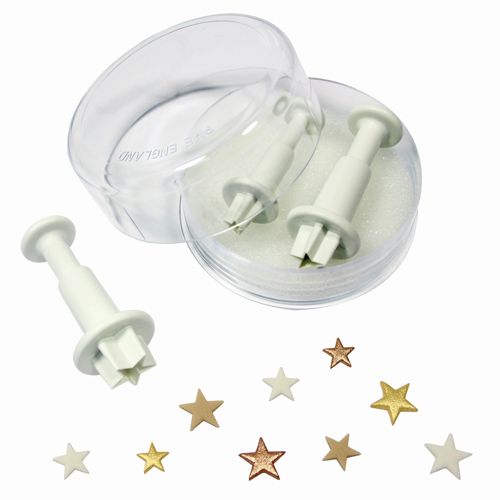 Ausstecher Sterne 3er Set Ausstecher mit Auswerfer CakeSupplies   