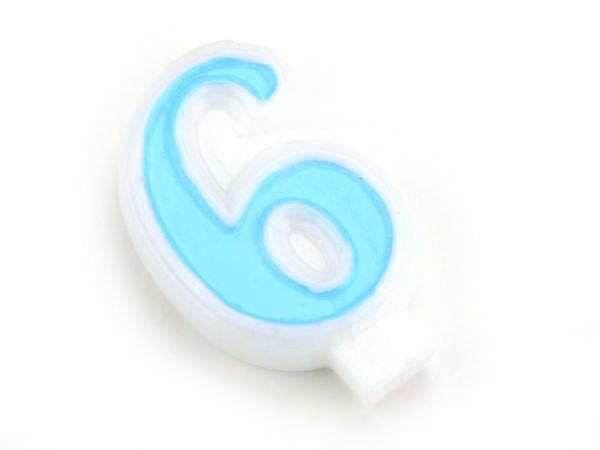 Zahlenkerze Blau Zahlenkerzen CakeMasters 6  