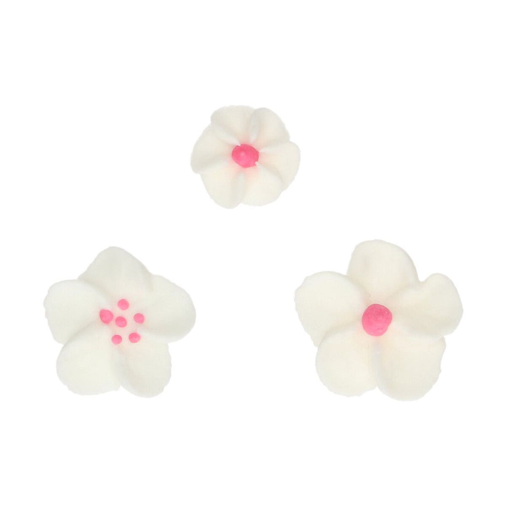 Zuckerdeko Blumen Mix weiss rosa Zuckerdeko Cakesupplies   
