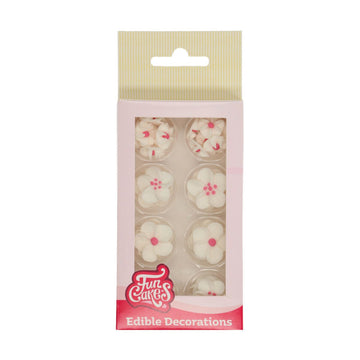 Zuckerdeko Blumen Mix weiss rosa Zuckerdeko Cakesupplies   