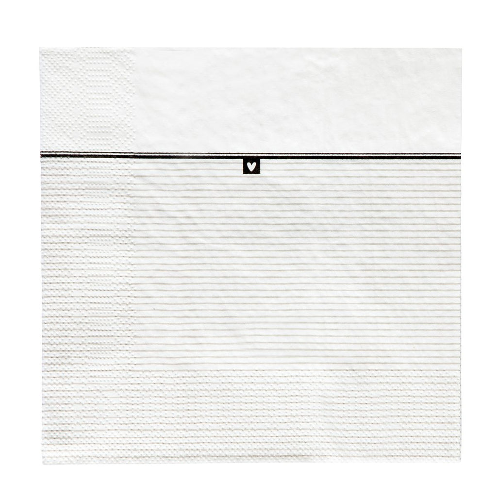 Papierserviette mit Herz und Streifen - Dinner Is Better When We Eat Together Servietten Bastion Collections   