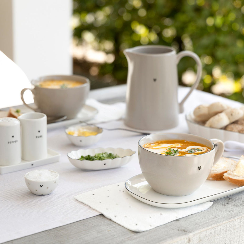 Papierserviette mit Herz und Blumen - Laugh And Be Happy Servietten Bastion Collections   