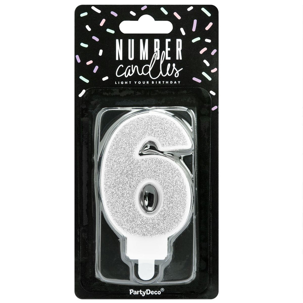 Zahlenkerze silber Kerzen CakeSupplies   