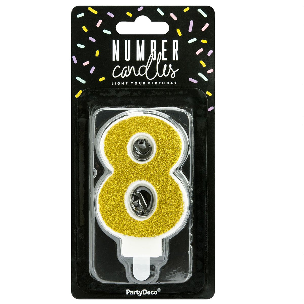 Zahlenkerze gold Kerzen CakeSupplies   