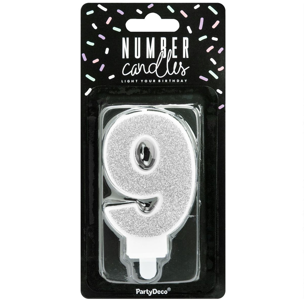 Zahlenkerze silber Kerzen CakeSupplies   