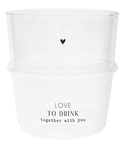 Trinkglas mit Herz - Love To Drink Together With You Trinkglas Bastion Collections   