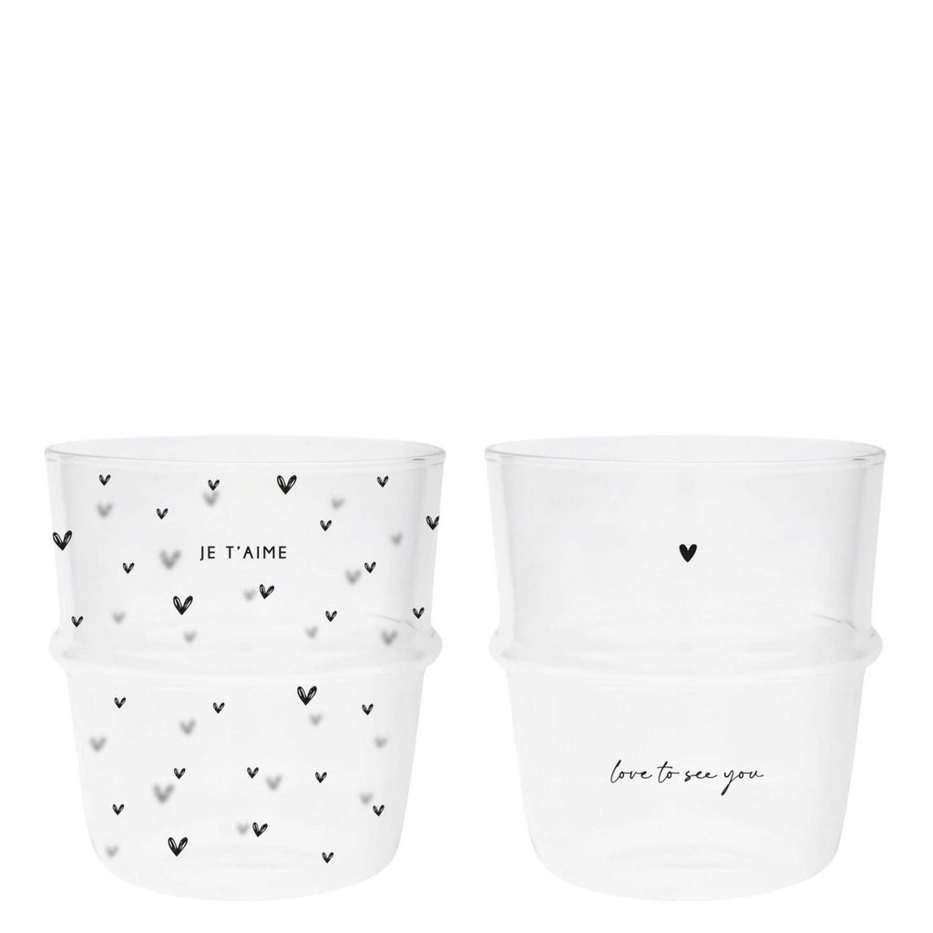 Trinkglas mit Herz - Je T'Aime Trinkglas Bastion Collections   
