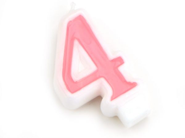 Zahlenkerze rosa Zahlenkerzen CakeMasters 4  