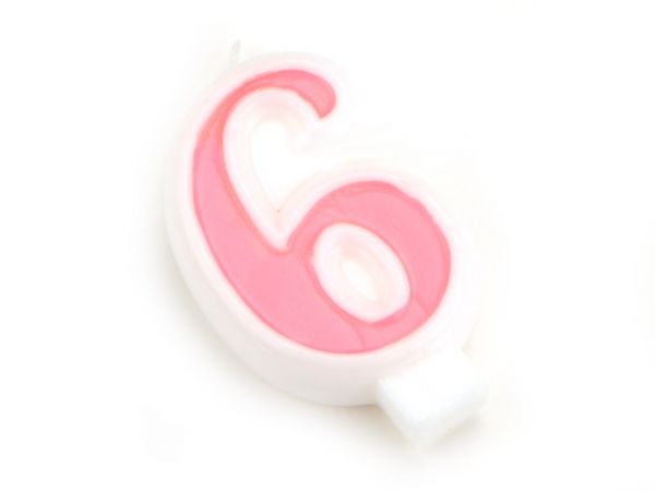 Zahlenkerze rosa Zahlenkerzen CakeMasters 6  