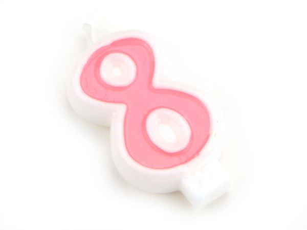 Zahlenkerze rosa Zahlenkerzen CakeMasters 8  