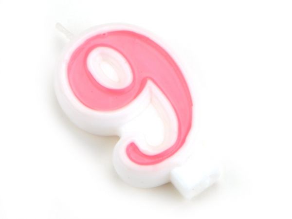 Zahlenkerze rosa Zahlenkerzen CakeMasters 9  